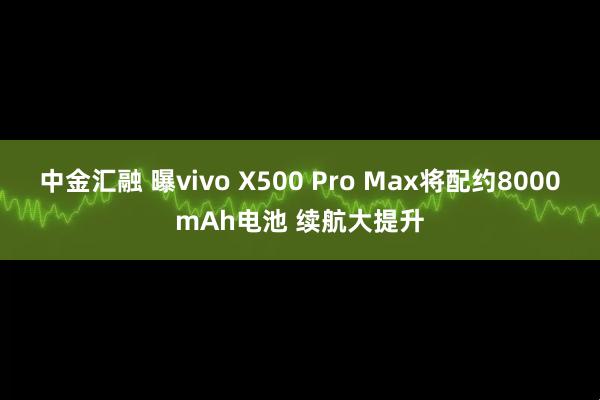 中金汇融 曝vivo X500 Pro Max将配约8000mAh电池 续航大提升